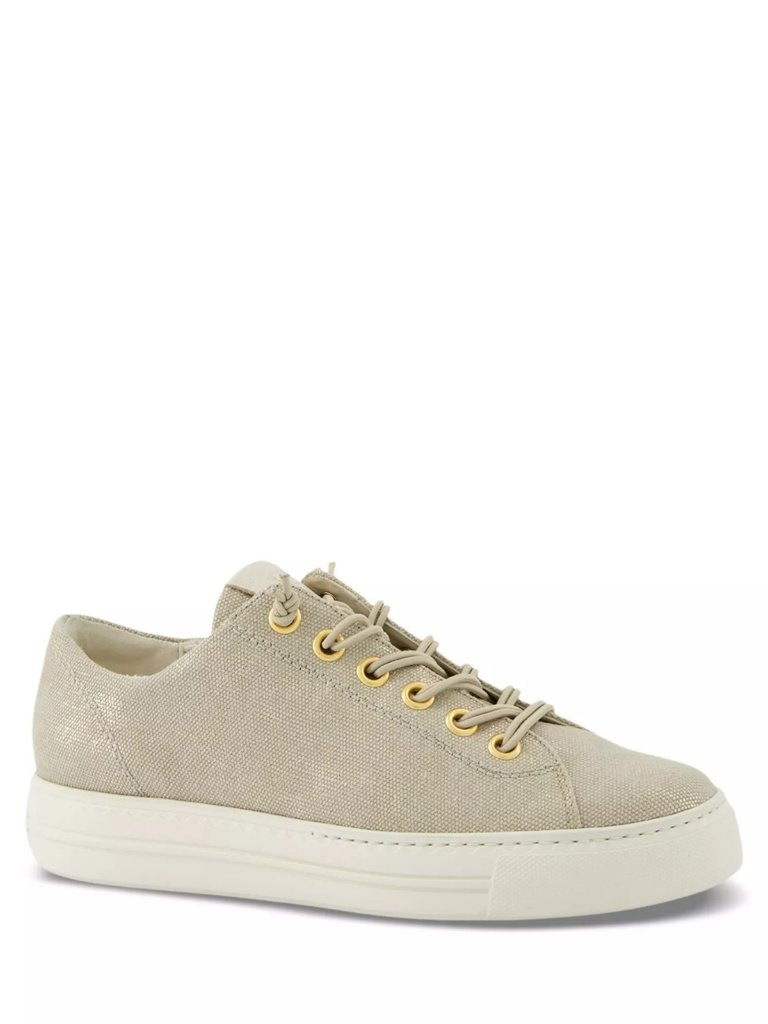 Nwt $440 Paul Green Dixie Sneakers Shoes Shell Metallic Canvas 11 Us (Tf5)